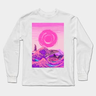 great wave off kanagawa whale orca Long Sleeve T-Shirt